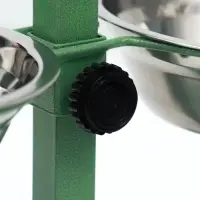 Подставка с мисками, 2&times;500 мл, высота 30 см, разборная, зелёная