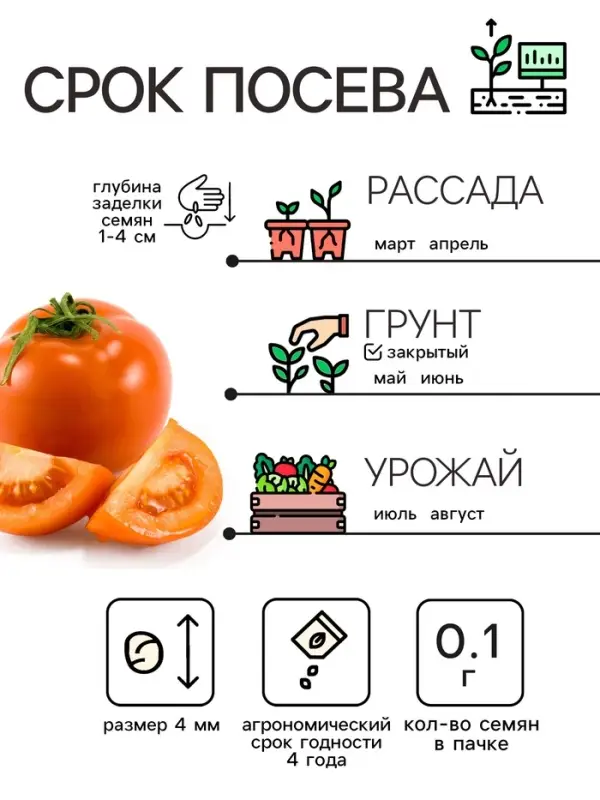 Семена Томат &laquo;Хурма&raquo;, 0.1 г, &laquo;Рецепты дедушки Никиты&raquo;