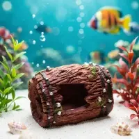 Декор для аквариума, грот - Дырявый бочонок, 9&times;6 см