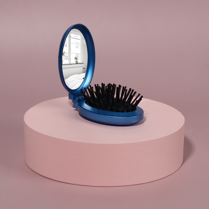 Расчёска массажная «Перламутровая бабочка», складная, с зеркалом, 5,5 × 9 см, цвет МИКС Расчёска массажная «Перламутровая бабочка», складная, с зеркалом, 5,5 × 9 см, цвет МИКС