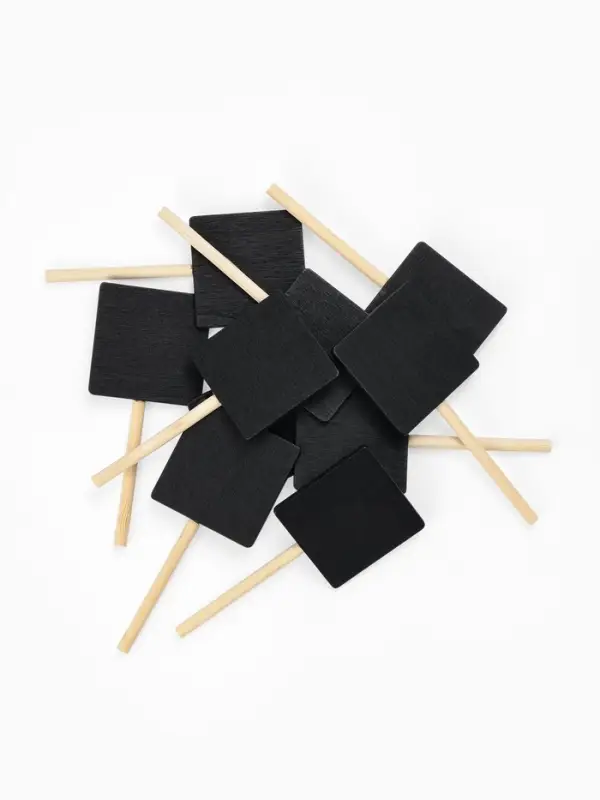 Ценник меловой на ножке &laquo;Прямоугольник&raquo;, 10 шт. 8&times;3.5 см, чёрный