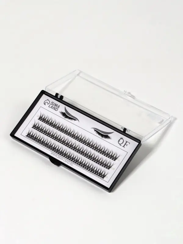 Набор накладных ресниц &laquo;Ласточкин хвост&raquo;, пучки, 10 мм, толщина 0.1 мм, изгиб С, 12 D