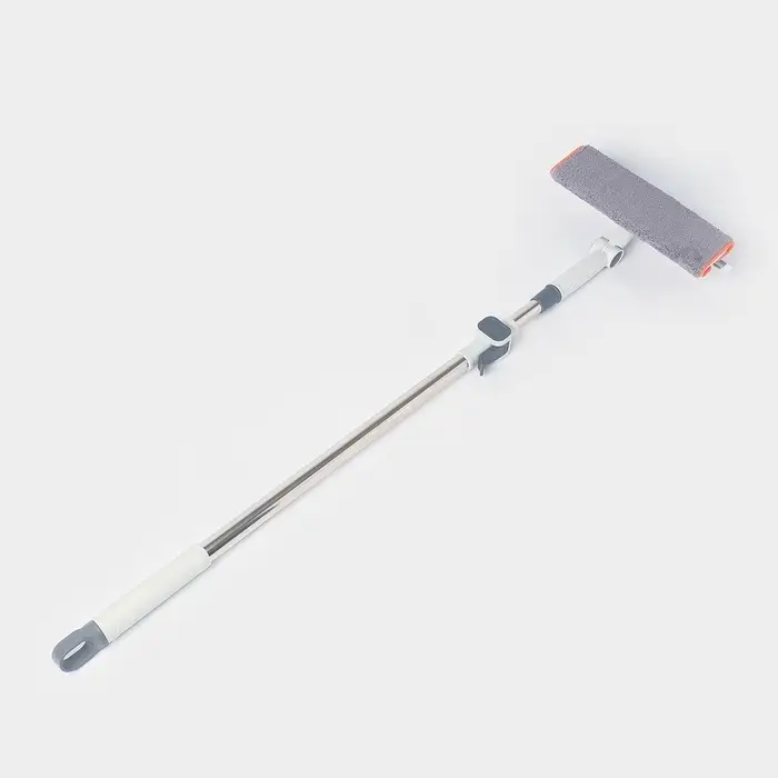 Оконная швабра с креплением на зажимах 28&times;8 см, длина 103-145 см, 2 насадки, 45+180 поворот