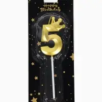 Свеча для торта &laquo;Корона&raquo; цифра 5