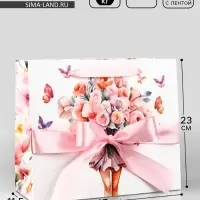 Пакет ламинированный с лентой &laquo;Расцветай&raquo;, ML 27&times;11.5&times;23 см