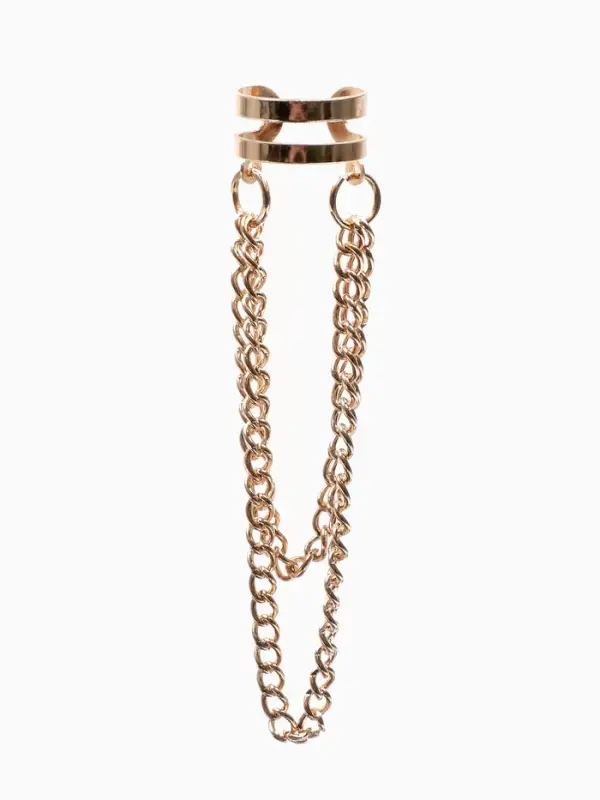 Серьга кафф &laquo;Цепочки&raquo;, цвет золото