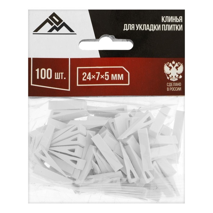Клин для кладки плитки ЛОМ, 24 х 7 х 5 мм, в упаковке 100 шт. Клин для кладки плитки ЛОМ, 24 х 7 х 5 мм, в упаковке 100 шт.