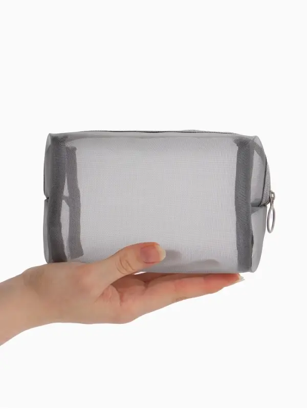 Косметичка дор Сетка 18*7,5*10, отд на молнии, серый Косметичка дор Сетка 18*7,5*10, отд на молнии, серый