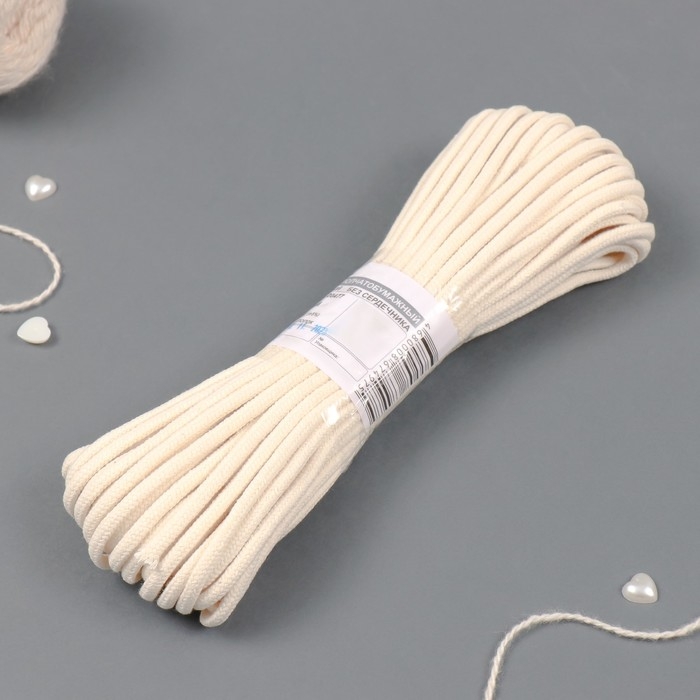 Шнур плетеный х/б 16-прядный без сердечника 4 мм 20м Шнур плетеный х/б 16-прядный без сердечника 4 мм 20м