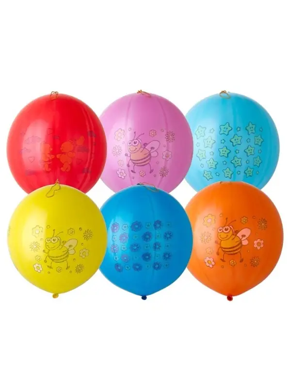 Воздушные шары латексные 18", панч-болл, 100 шт., МИКС