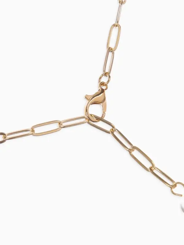 Цепь с подвеской &laquo;Жемчужина&raquo;, вытянутое звено, L=45 см, белая в золоте