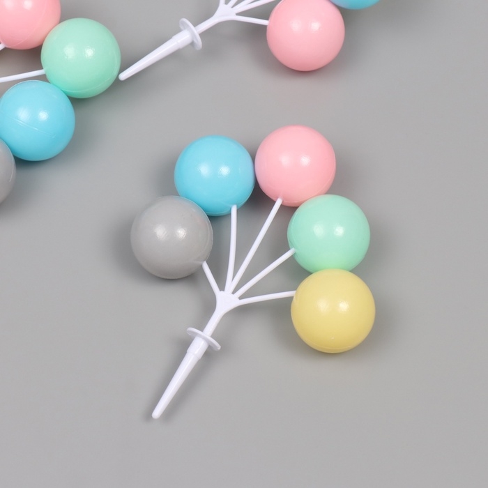 Декор для творчества пластик  Декор для творчества пластик "Связка воздушных шаров - пастель" набор 5 шт 13,5 см