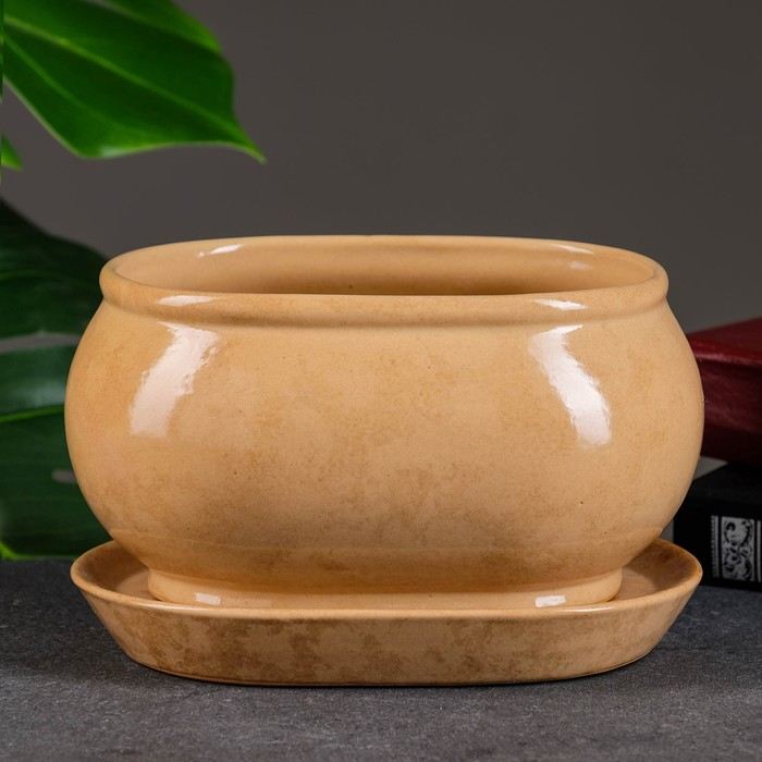 Горшок цветочный Танго№3 1,1л 15*10*10см бежевый Горшок цветочный Танго№3 1,1л 15*10*10см бежевый
