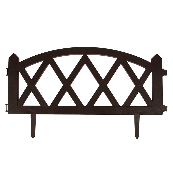 Ограждение декоративное, 35 × 232 см, 4 секции, пластик, коричневое, MODERN, Greengo Ограждение декоративное, 35 × 232 см, 4 секции, пластик, коричневое, MODERN, Greengo