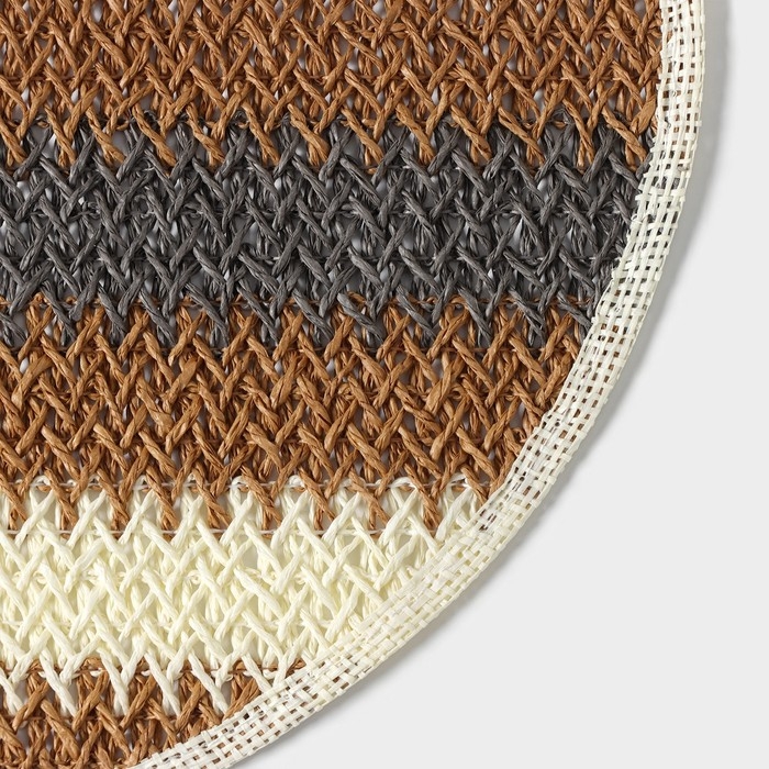 Салфетки сервировочные на стол Доляна Vincula, d=38 см, цвет коричневый