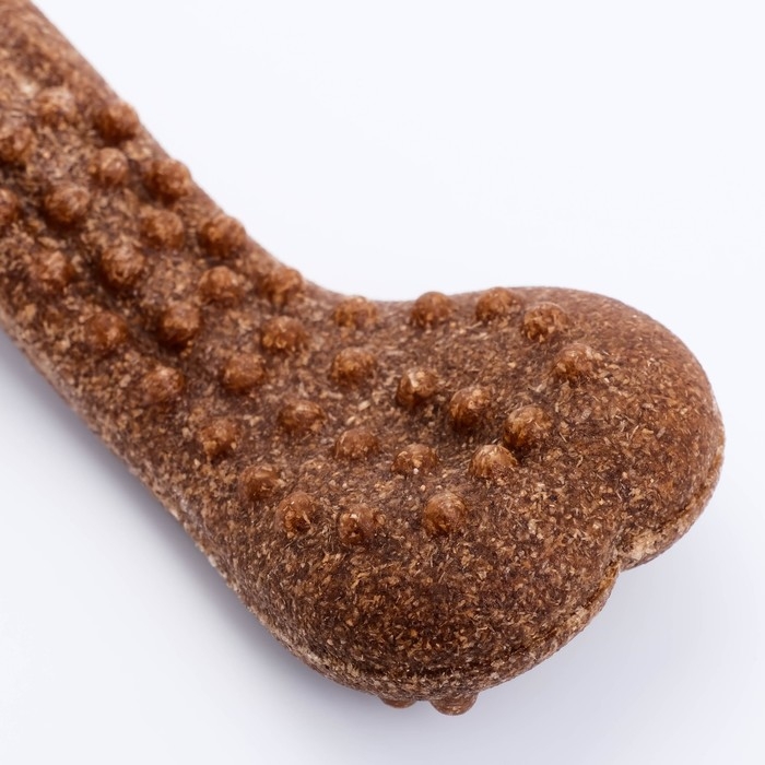 Игрушка для собак Игрушка для собак "Колючая кость", TPR+Бамбук, массажная,18 х 7