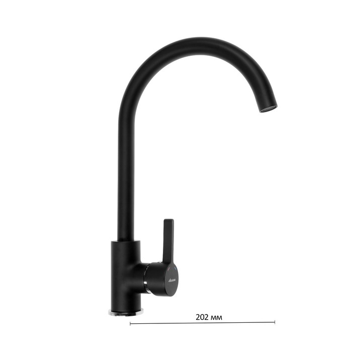 Cмеситель для кухни Accoona A4594F, однорычажный, высокий излив, латунь, черный Cмеситель для кухни Accoona A4594F, однорычажный, высокий излив, латунь, черный