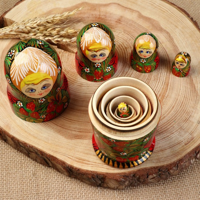 Матрёшка 5-ти кукольная  Матрёшка 5-ти кукольная "Татьяна", хохлома, 14-15 см
