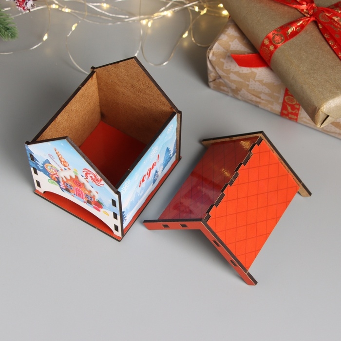 Новогодний чайный домик  Новогодний чайный домик "Сладкого года" 10,5х9,5х12 см