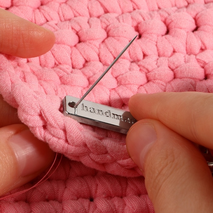 Набор нашивок из металла «Hand made», 3,2 × 1 см, 10 шт, цвет серебряный Набор нашивок из металла «Hand made», 3,2 × 1 см, 10 шт, цвет серебряный