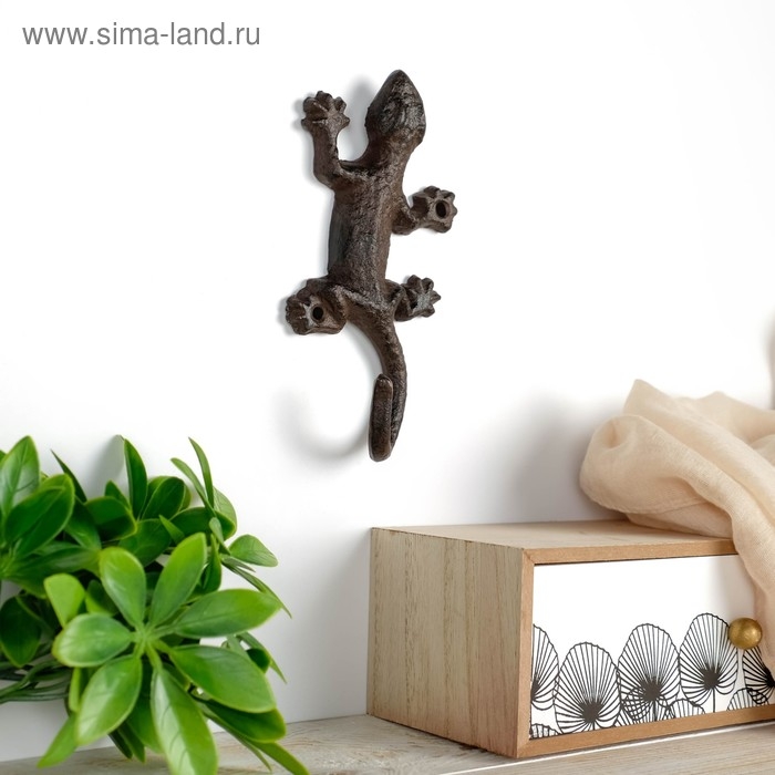 Крючок декоративный металл Крючок декоративный металл "Ящерица" 13х8,5х2,5 см