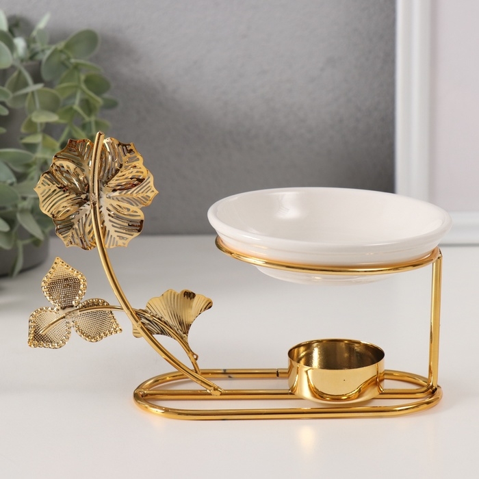 Аромалампа металл, керамика Аромалампа металл, керамика "Золотой цветок" 10х11,5х18 см