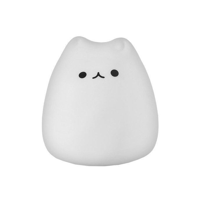 Ночник "Антистресс мякиш котенок" LED RGB от батареек 3ААА 9,5х9,5х10,5 см RISALUX