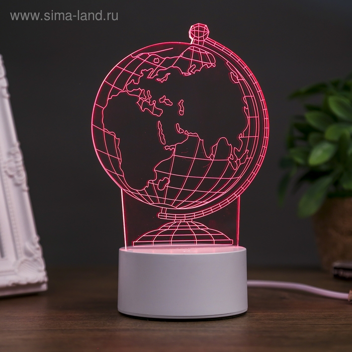 Светильник  Светильник "Глобус" LED RGB от сети 9,5x11x18 см RISALUX