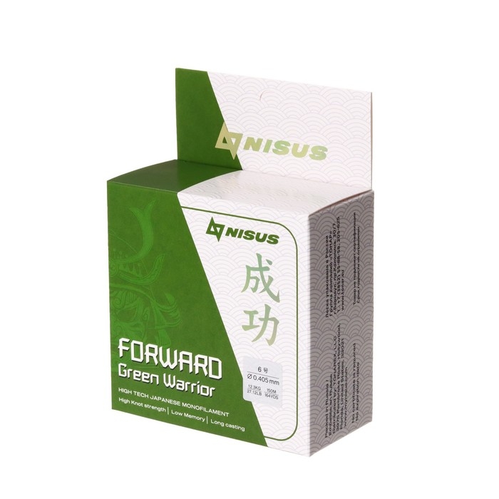 Леска NISUS FORWARD Warrior, диаметр 0.405 мм, тест 12.3 кг, 150 м, зелёная Леска NISUS FORWARD Warrior, диаметр 0.405 мм, тест 12.3 кг, 150 м, зелёная