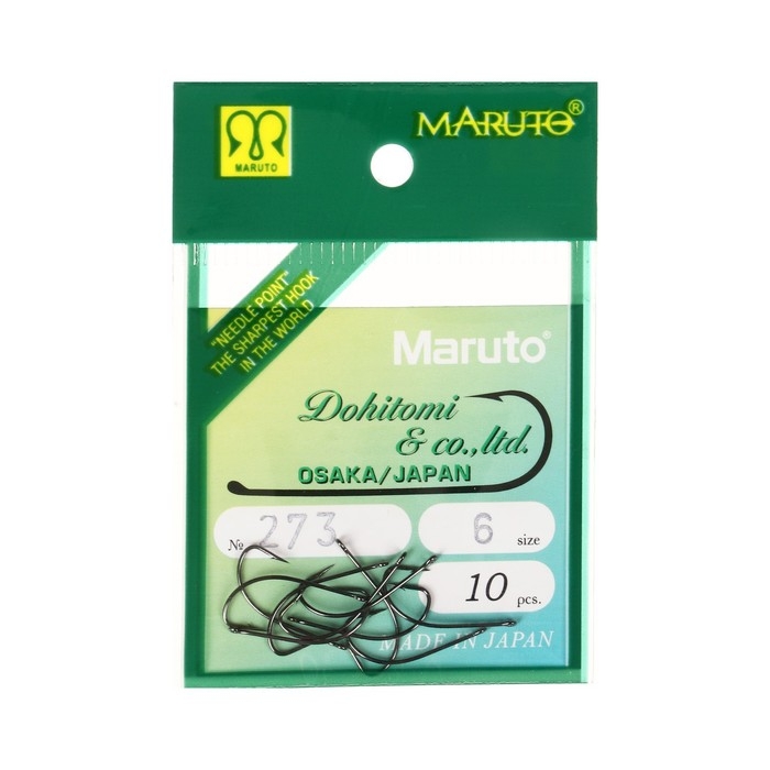 Крючки универсальные Maruto 273, цвет BN, № 6, 10 шт. Крючки универсальные Maruto 273, цвет BN, № 6, 10 шт.