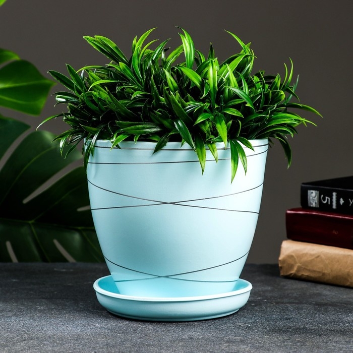 Горшок цветочный Горшок цветочный "Магнолия" голубой, 2,4 л