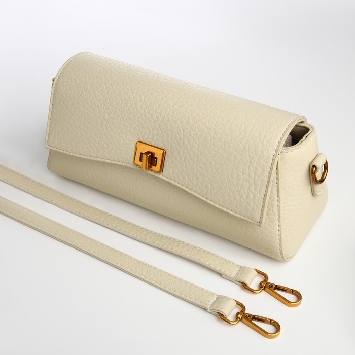 Сумка женская мессенджер на клапане TEXTURA, средний размер, цвет молочный Сумка женская мессенджер на клапане TEXTURA, средний размер, цвет молочный