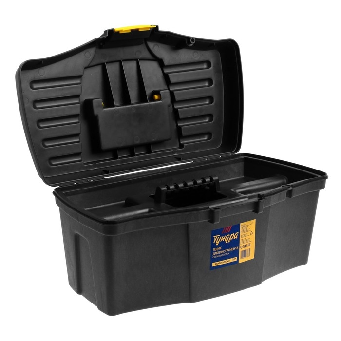 Ящик для инструмента ТУНДРА, 16 Ящик для инструмента ТУНДРА, 16", 410 х 220 х 190 мм, пластиковый, съемный лоток
