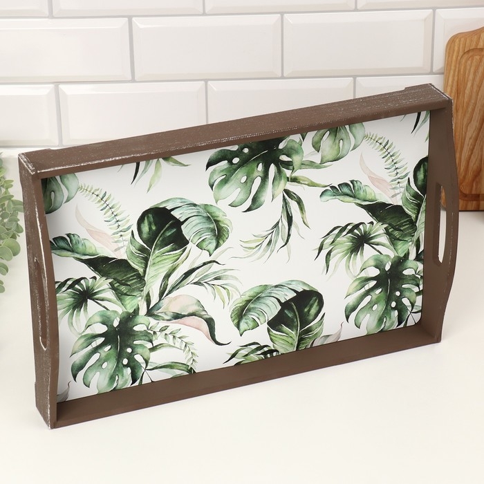 Поднос деревянный для завтрака Поднос деревянный для завтрака "Джунгли" 43х27,5х7 см