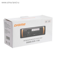 Автомагнитола Digma DCR-110G, 1DIN, 4 x 45 Вт, AUX, SD/MMC, USB