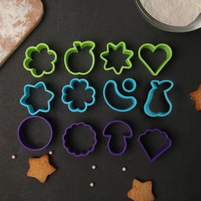 Набор форм для печенья Доляна «Фанты», 13 шт, h=1,8 см, цвет МИКС Набор форм для печенья Доляна «Фанты», 13 шт, h=1,8 см, цвет МИКС