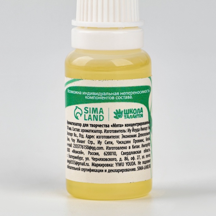 Ароматизатор для творчества «Мята», концентрированный, 10 мл Ароматизатор для творчества «Мята», концентрированный, 10 мл