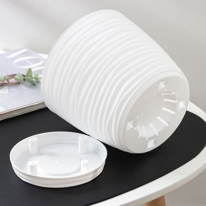 Горшок с поддоном «Дюна», 3 л, цвет белый Горшок с поддоном «Дюна», 3 л, цвет белый