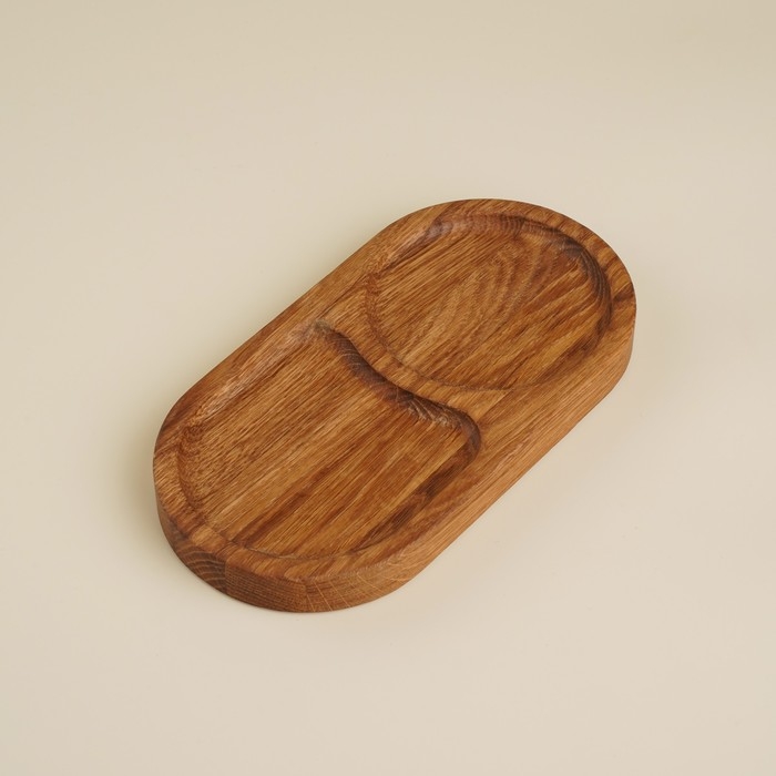 Поднос из дуба с двумя отделениями Sima-Land Home, 21×11×2 см