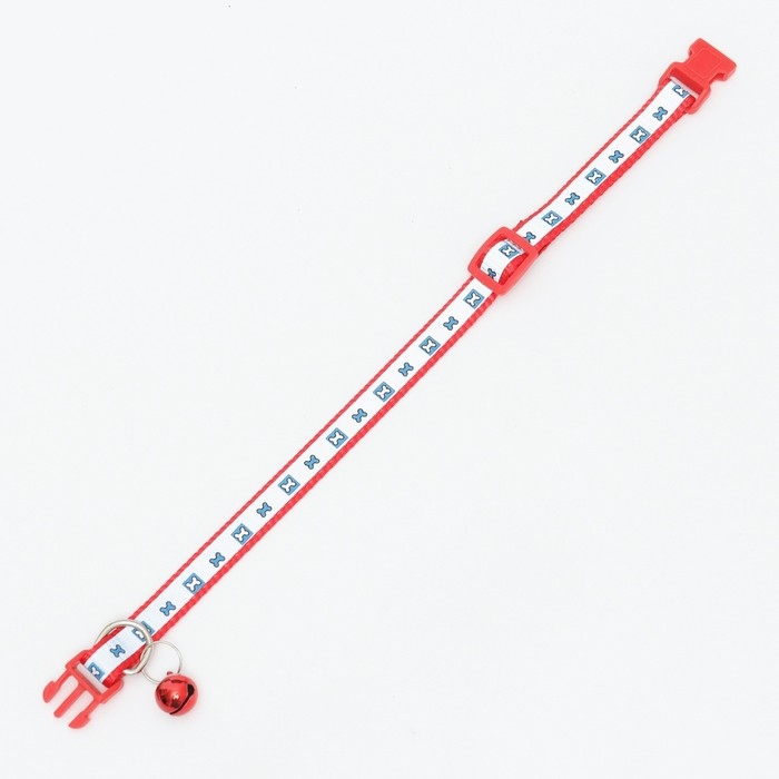 Ошейник Ошейник "Кость" светоотражающий, 31 х 1 см, красный