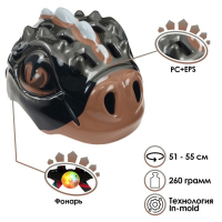 Шлем велосипедиста детский, р. 51-55 см, цвет чёрный