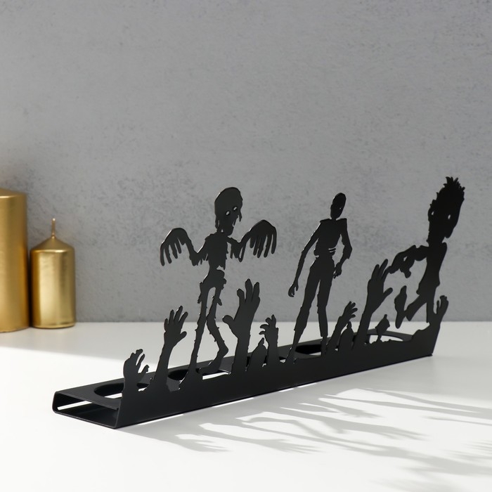 Подсвечник металл на 5 свечей Подсвечник металл на 5 свечей "Хэллоуин. Восставшие" чёрный 17,8х29,5х6 см