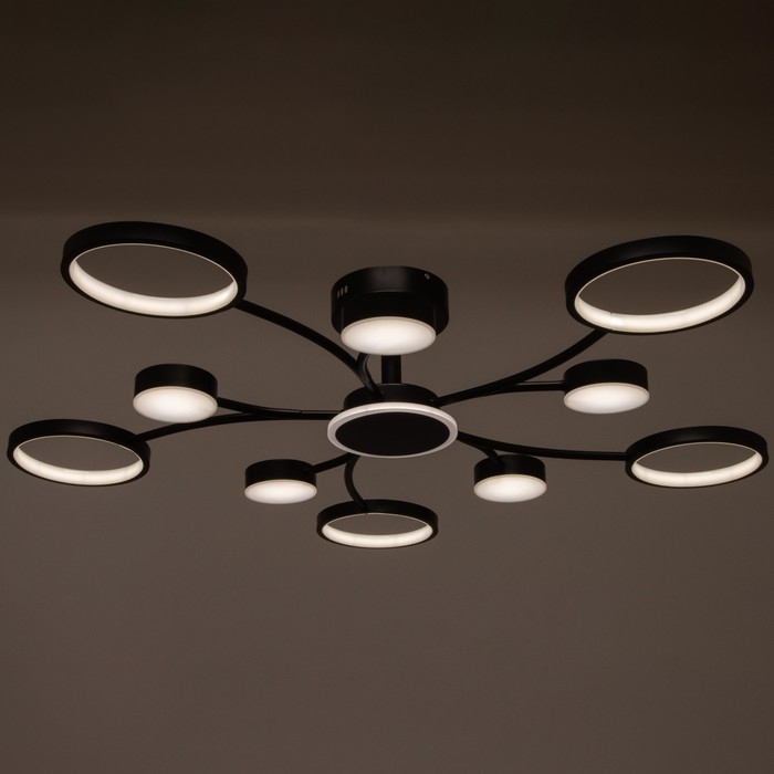 Люстра с ПДУ 2299/11BK LED 216Вт 3000-6000К черный 97х97х18 см BayerLux