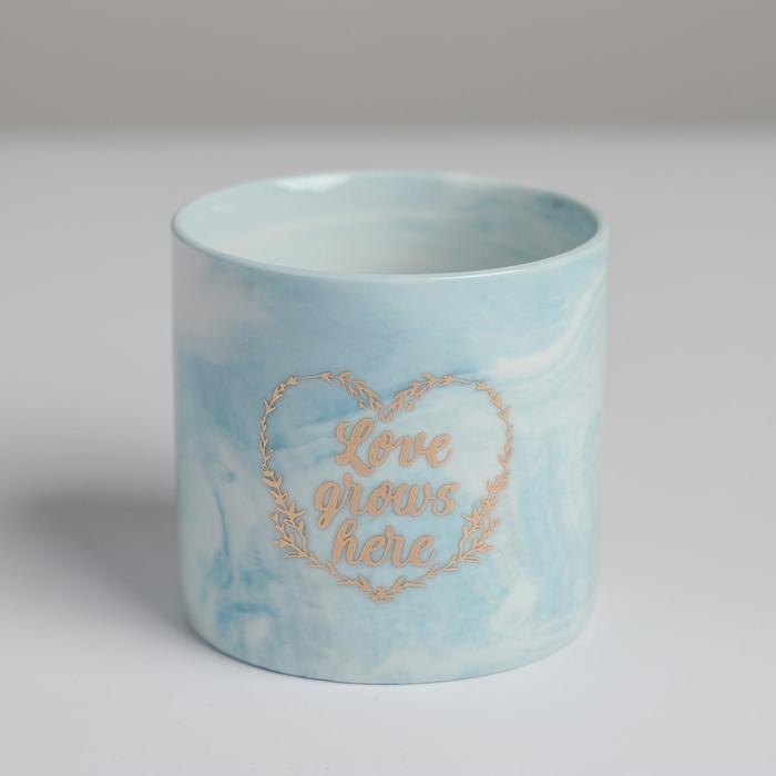 Горшок для цветов керамический с тиснением, кашпо «Расти», 8 х 7,5 см Горшок для цветов керамический с тиснением, кашпо «Расти», 8 х 7,5 см