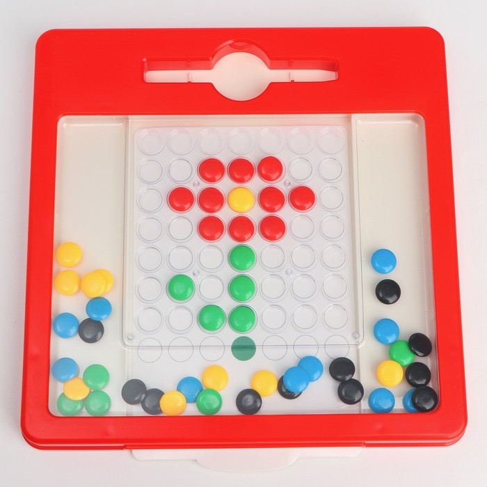 Планшет-мозаика магнитный для рисования, 49 ячеек, с карточками шаблонами, Синий трактор Планшет-мозаика магнитный для рисования, 49 ячеек, с карточками шаблонами, Синий трактор