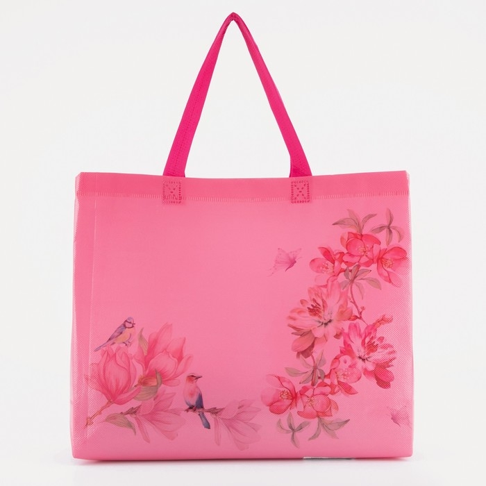 Сумка хозяйственная без застёжки, цвет розовый