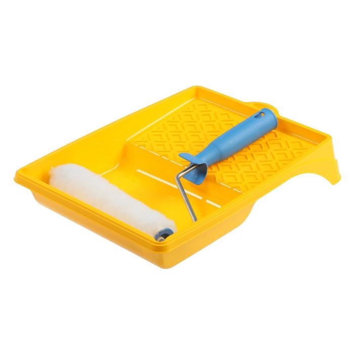 Набор малярный  Набор малярный "АКОР" для стен, валик 180 мм, искусственный мех, ванночка 330х260 мм