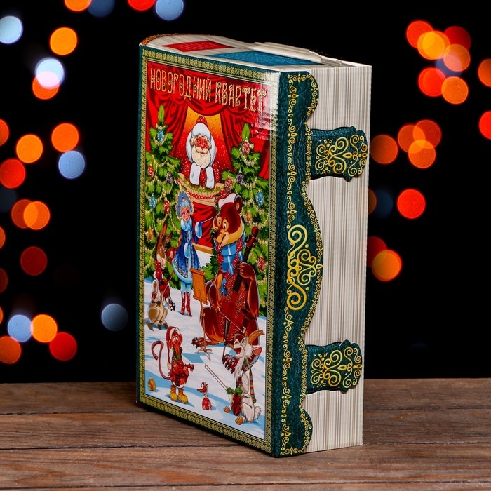 Новый год. Подарочная коробка Новый год. Подарочная коробка "Квартет" 19 х 7 х 25 см.