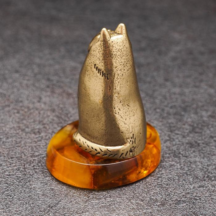 Сувенир Сувенир "Кот", янтарь, 4х3,5х3,5 см