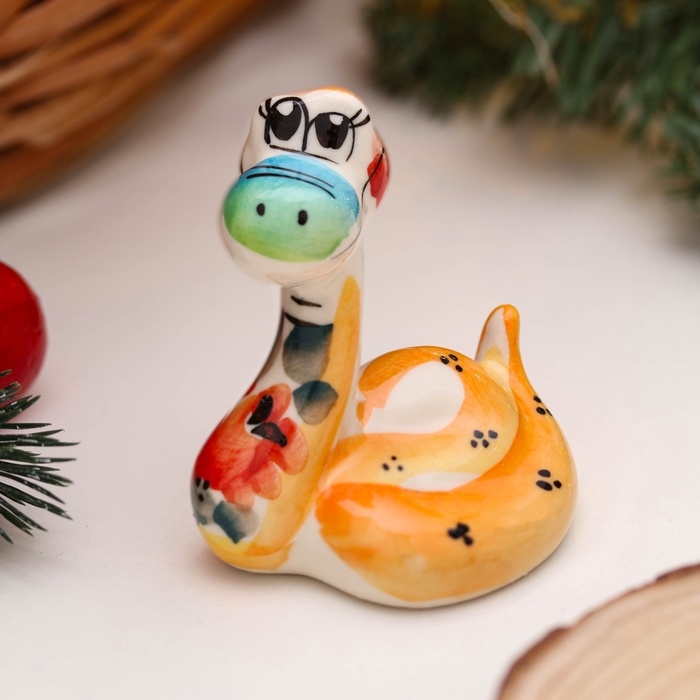 Сувенир Сувенир "Удав" 7х6,5 см, гжель, цвет